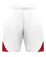 Augusta Sportswear Youth Step-Back Basketball Shorts. 1737 - White/ Red