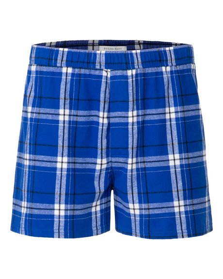 Boxercraft Men's Double Brushed Flannel Boxers. BM6701 - Electric Royal Carnegie Plaid
