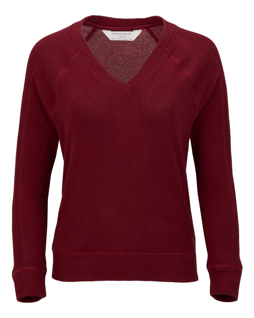 Boxercraft Women's Cuddle V-Neck Pullover. BW1201 - Mantra Red