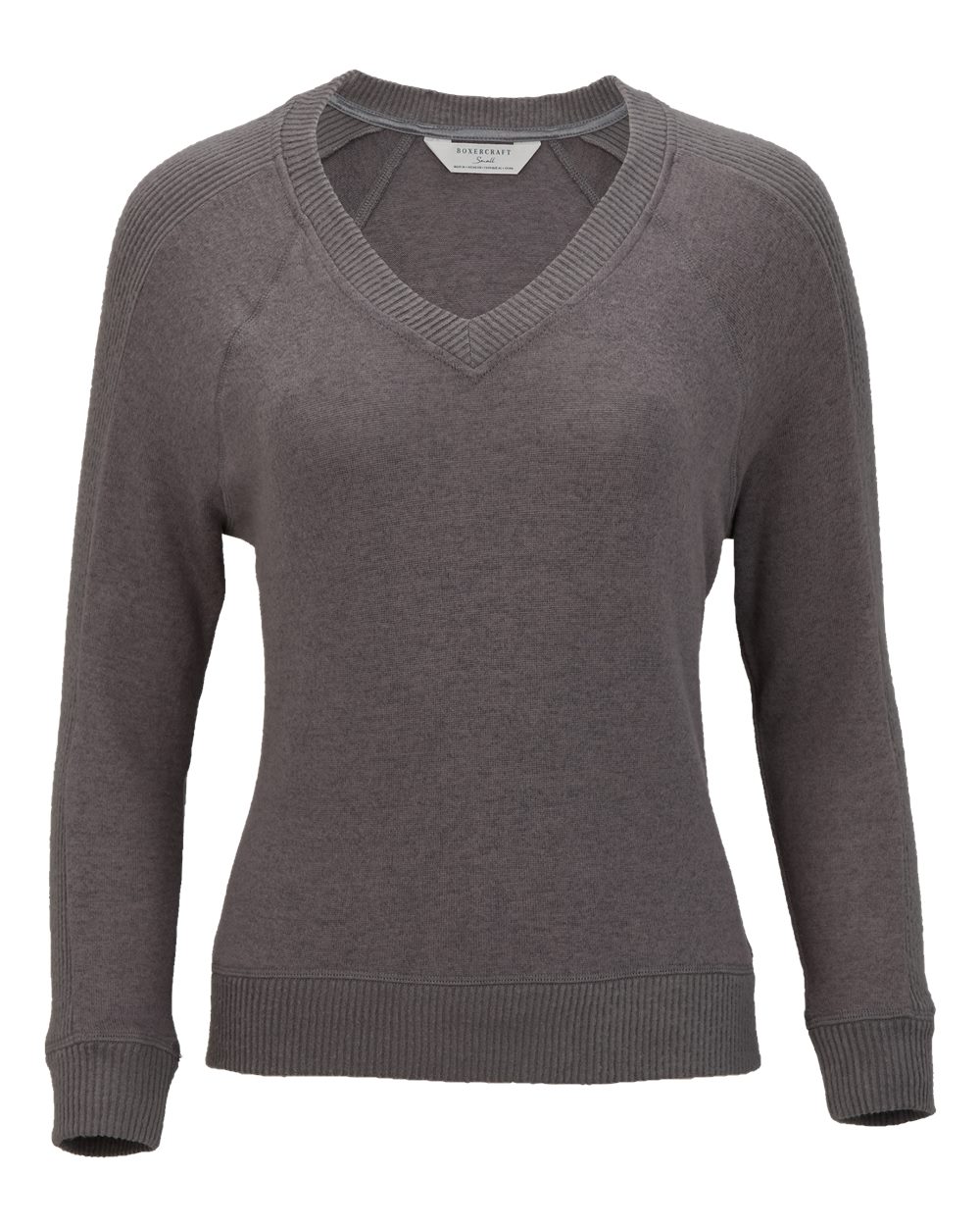 Boxercraft Women's Cuddle V-Neck Pullover. BW1201 - Meditation Grey