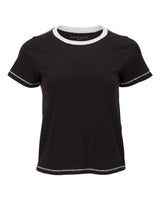 Boxercraft Women's Contrast Stitch Baby Tee. BW2106 - Black