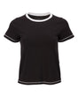 Boxercraft Women's Contrast Stitch Baby Tee. BW2106 - Black