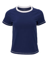 Boxercraft Women's Contrast Stitch Baby Tee. BW2106 - Navy