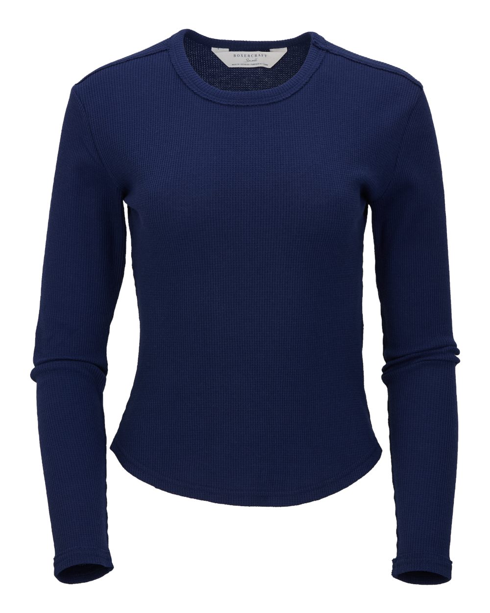 Boxercraft Women's Waffle Knit Baby Long Sleeve T-Shirt. BW3103 - Navy