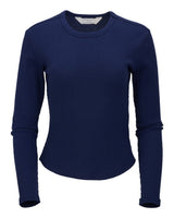 Boxercraft Women's Waffle Knit Baby Long Sleeve T-Shirt. BW3103 - Navy