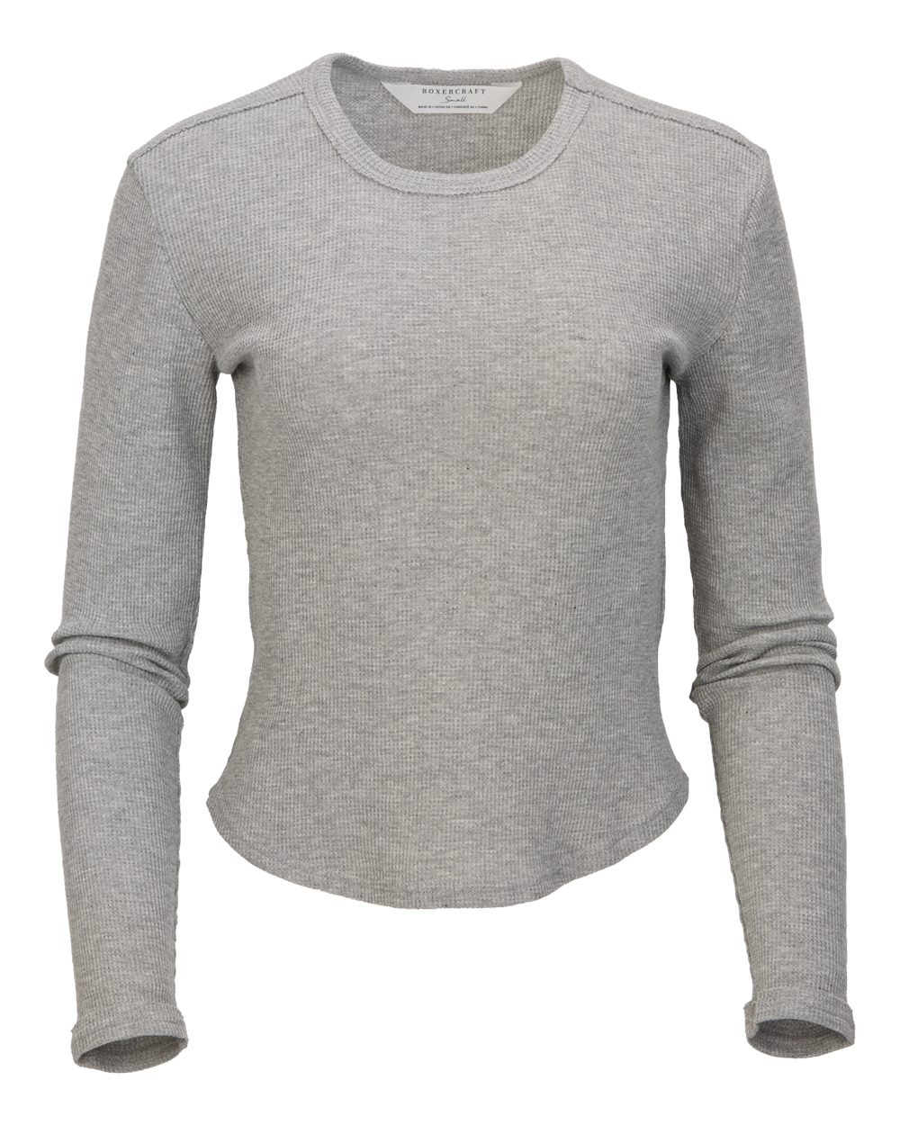 Boxercraft Women's Waffle Knit Baby Long Sleeve T-Shirt. BW3103 - Oxford Heather