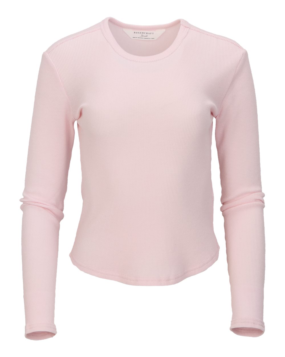 Boxercraft Women's Waffle Knit Baby Long Sleeve T-Shirt. BW3103 - Pink Serenity