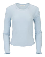 Boxercraft Women's Waffle Knit Baby Long Sleeve T-Shirt. BW3103 - Sky Blue