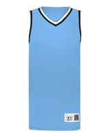 Alleson Athletic Men's Retro Basketball Jersey. A51000 - Columbia Blue/ Black/ White