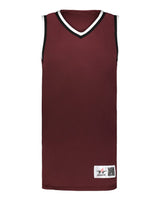 Alleson Athletic Men's Retro Basketball Jersey. A51000 - Maroon/ Black/ White