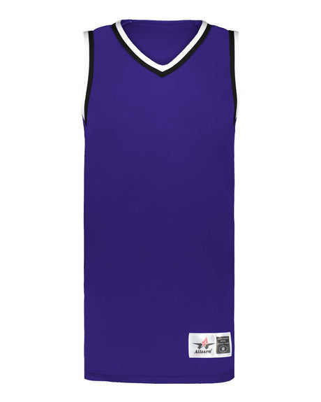 Alleson Athletic Men's Retro Basketball Jersey. A51000 - Purple/ Black/ White