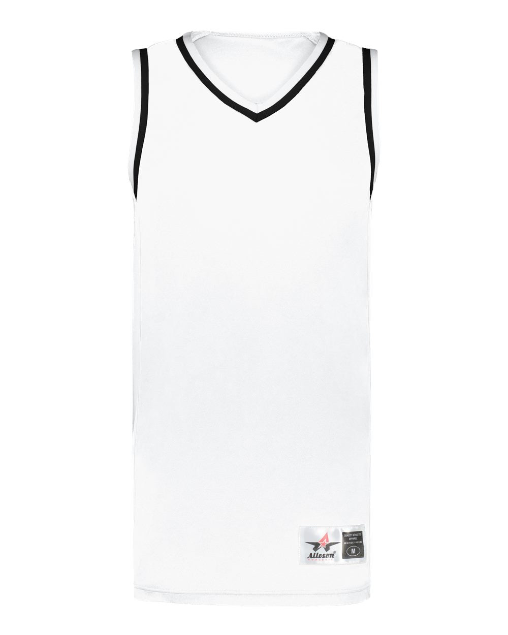 Alleson Athletic Men's Retro Basketball Jersey. A51000 - White/ Black/ White