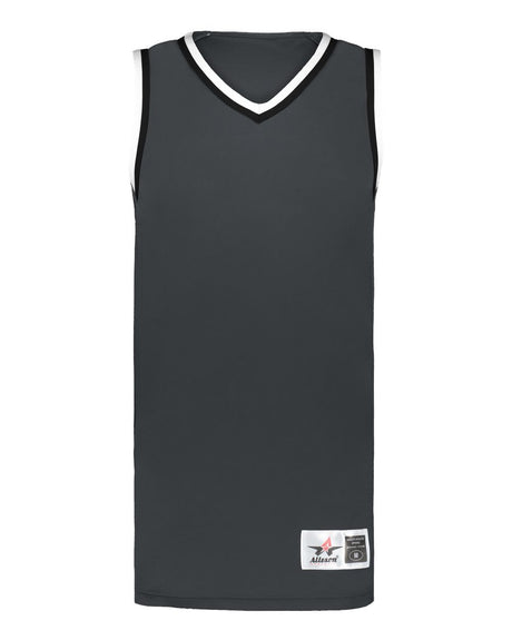 Alleson Athletic Youth Retro Basketball Jersey. A53000 - Graphite/ Black/ White