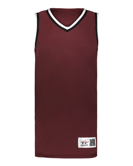 Alleson Athletic Youth Retro Basketball Jersey. A53000 - Maroon/ Black/ White