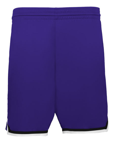 Alleson Athletic Youth Retro Basketball Shorts. A54000 - Purple/ Black/ White