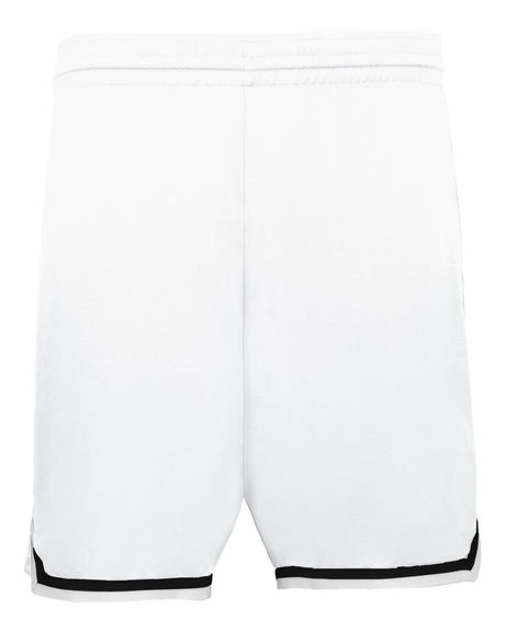 Alleson Athletic Youth Retro Basketball Shorts. A54000 - White/ Black/ White