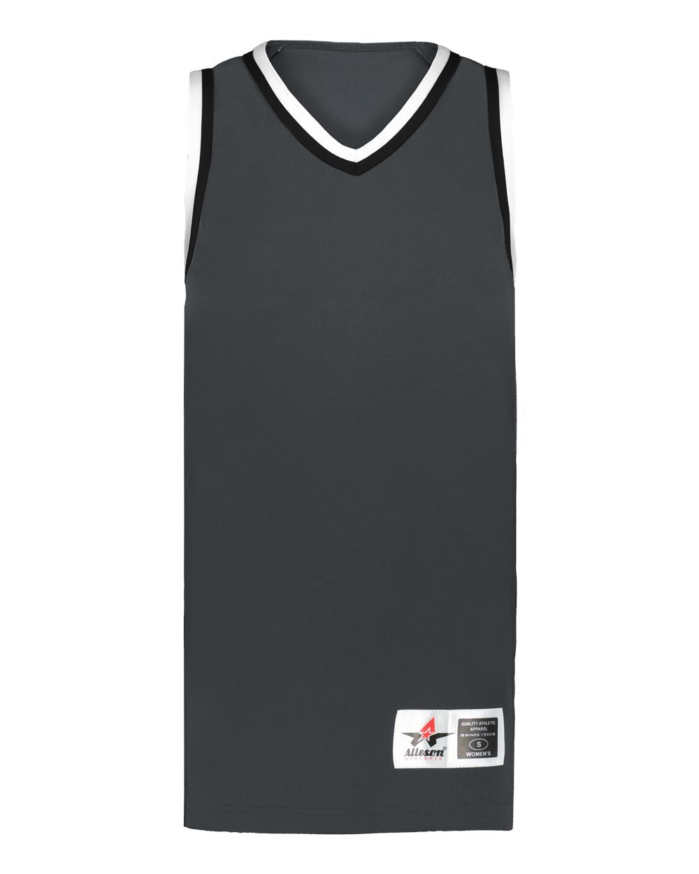 Alleson Athletic Women's Retro Basketball Jersey. A55000 - Graphite/ Black/ White