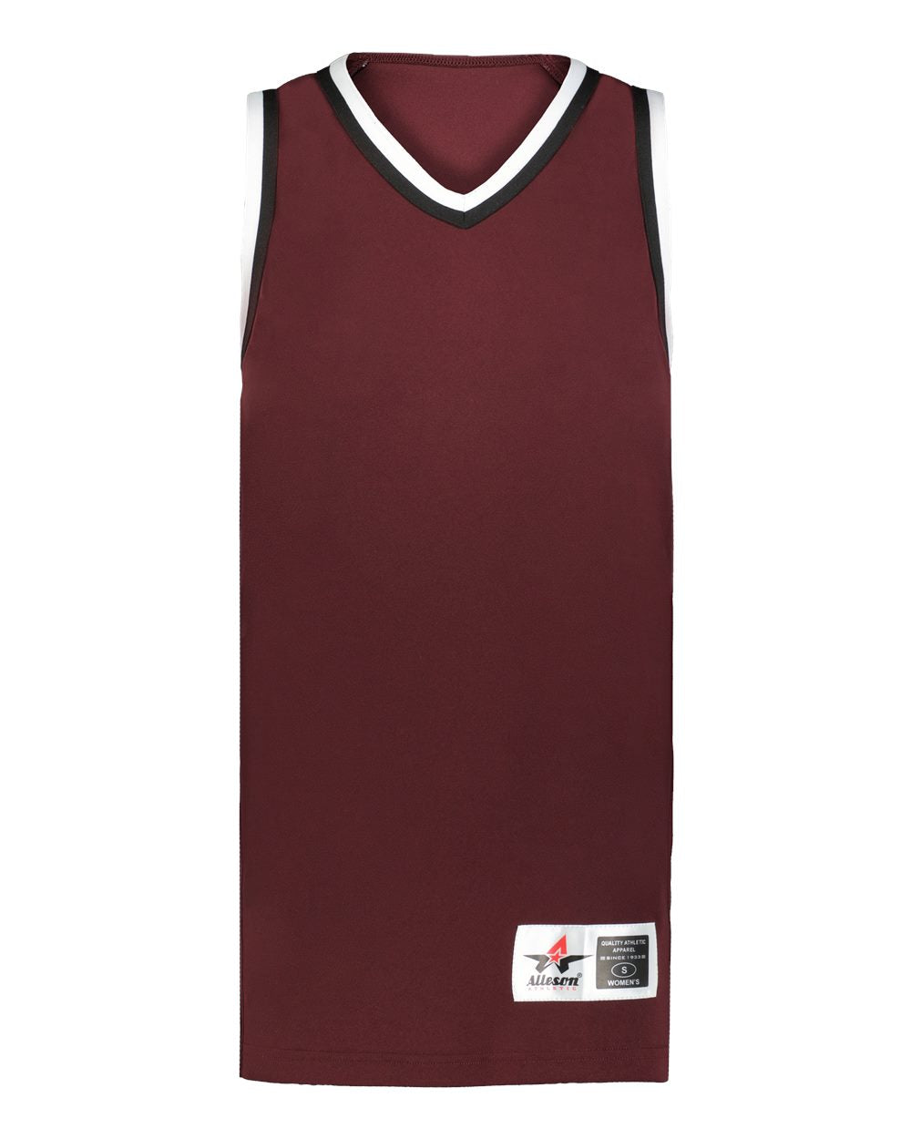 Alleson Athletic Women's Retro Basketball Jersey. A55000 - Maroon/ Black/ White