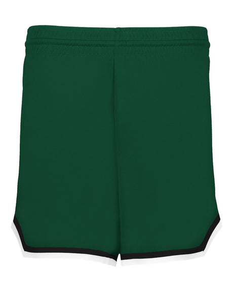 Alleson Athletic Women's Retro Basketball Shorts. A56000 - Forest/ Black/ White