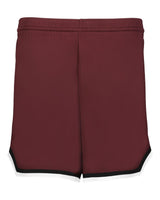 Alleson Athletic Women's Retro Basketball Shorts. A56000 - Maroon/ Black/ White