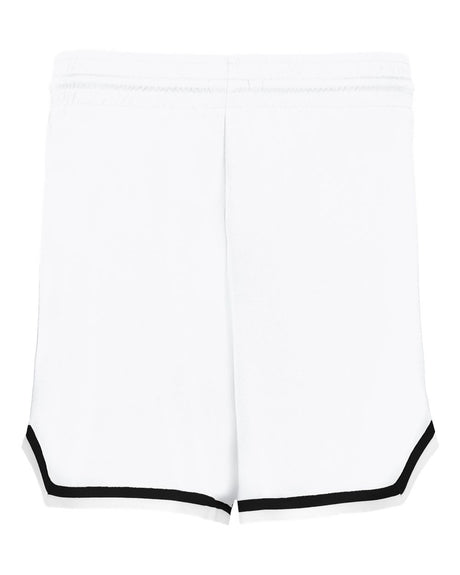 Alleson Athletic Women's Retro Basketball Shorts. A56000 - White/ Black/ White