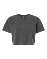 American Apparel Women's Heavyweight Cotton Garment-Dyed Boxy Cropped Tee. 1302GD - Faded Black