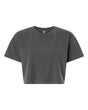 American Apparel Women's Heavyweight Cotton Garment-Dyed Boxy Cropped Tee. 1302GD - Faded Black