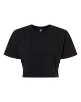 American Apparel Women's Heavyweight Cotton Garment-Dyed Boxy Cropped Tee. 1302GD - True Black
