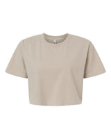 American Apparel Women's Heavyweight Cotton Garment-Dyed Boxy Cropped Tee. 1302GD - Faded Bone