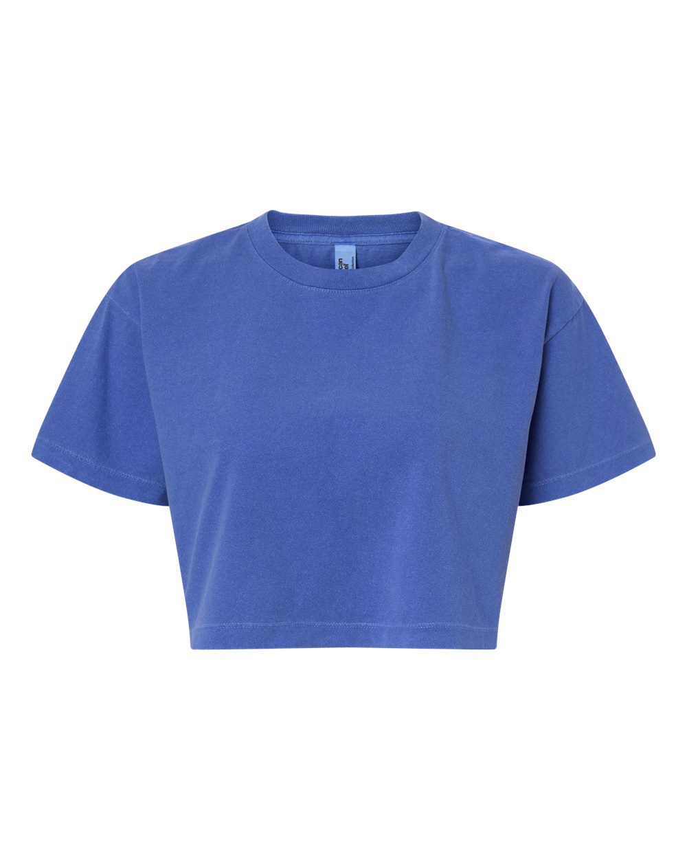 American Apparel Women's Heavyweight Cotton Garment-Dyed Boxy Cropped Tee. 1302GD - Faded Lapis