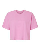 American Apparel Women's Heavyweight Cotton Garment-Dyed Boxy Cropped Tee. 1302GD - Faded Powder Pink