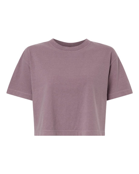 American Apparel Women's Heavyweight Cotton Garment-Dyed Boxy Cropped Tee. 1302GD - Faded Smokey Violet