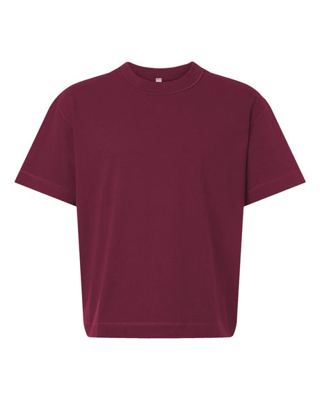 American Apparel Unisex Heavyweight Cotton Boxy Tee. 13ML0 - Burgundy