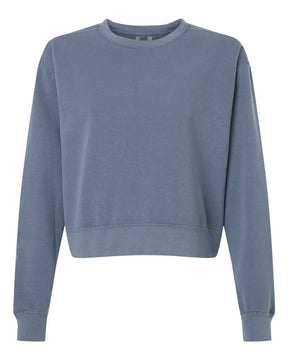 Comfort Colors Women's Garment-Dyed Mid-Length Crewneck Sweatshirt. 1566L - Blue Jean