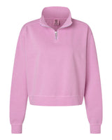 Comfort Colors Women's Garment-Dyed Mid-Length Quarter-Zip Sweatshirt. 1580L - Rose Quartz
