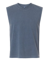 American Apparel Unisex Heavyweight Cotton Garment-Dyed Boxy Muscle Tee. 207GD - Faded Navy