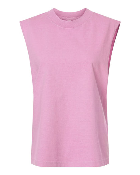 American Apparel Unisex Heavyweight Cotton Garment-Dyed Boxy Muscle Tee. 207GD - Faded Powder Pink