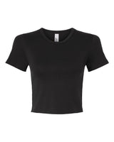 American Apparel Women's Baby Rib Fitted Cropped Tee. BR210 - Black