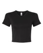 American Apparel Women's Baby Rib Fitted Cropped Tee. BR210 - Black