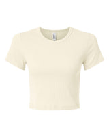 American Apparel Women's Baby Rib Fitted Cropped Tee. BR210 - Bone