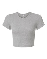 American Apparel Women's Baby Rib Fitted Cropped Tee. BR210 - Heather Grey
