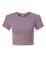 American Apparel Women's Baby Rib Fitted Cropped Tee. BR210 - Smokey Violet