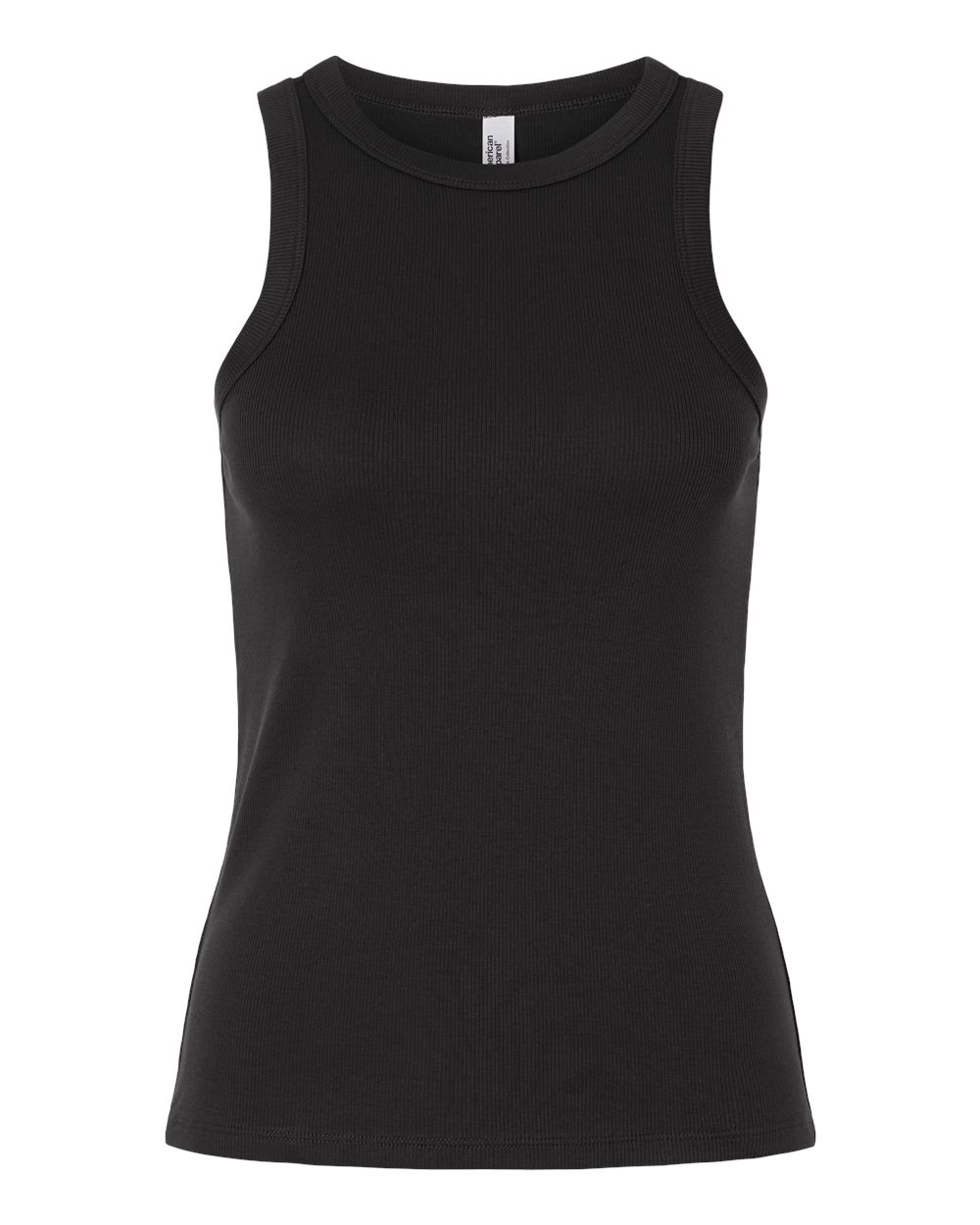 American Apparel Women's Baby Rib Fitted Tank. BR2101 - Black