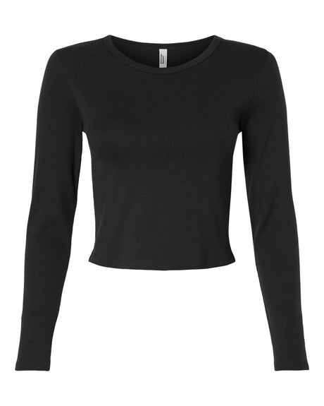 American Apparel Women's Baby Rib Long Sleeve Fitted Tee. BR2107 - Black