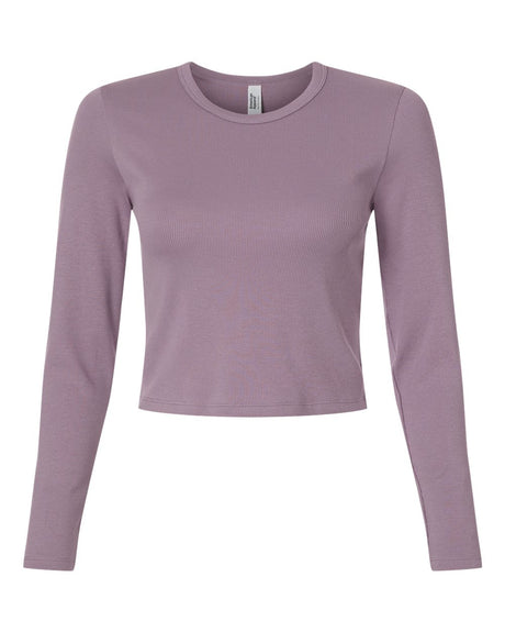American Apparel Women's Baby Rib Long Sleeve Fitted Tee. BR2107 - Smokey Violet