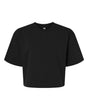 American Apparel Women's French Terry Mid-Length Boxy Top. FTCB0 - Black