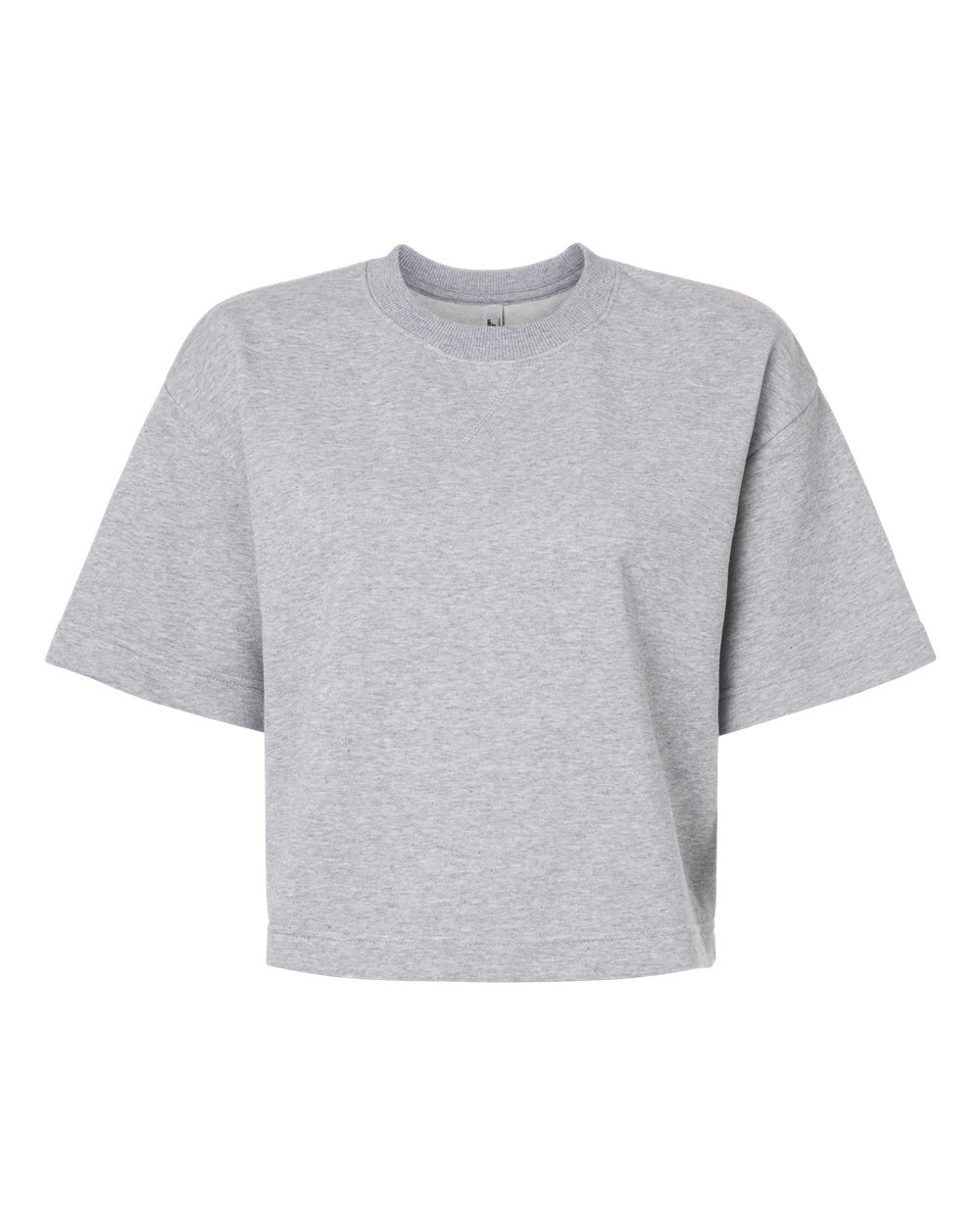 American Apparel Women's French Terry Mid-Length Boxy Top. FTCB0 - Heather Grey