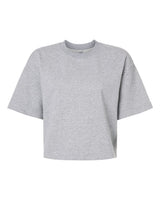 American Apparel Women's French Terry Mid-Length Boxy Top. FTCB0 - Heather Grey