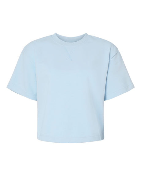 American Apparel Women's French Terry Mid-Length Boxy Top. FTCB0 - Powder Blue