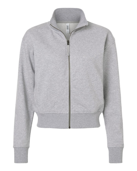 American Apparel Women's French Terry Full-Zip Jacket. FTJ00 - Heather Grey